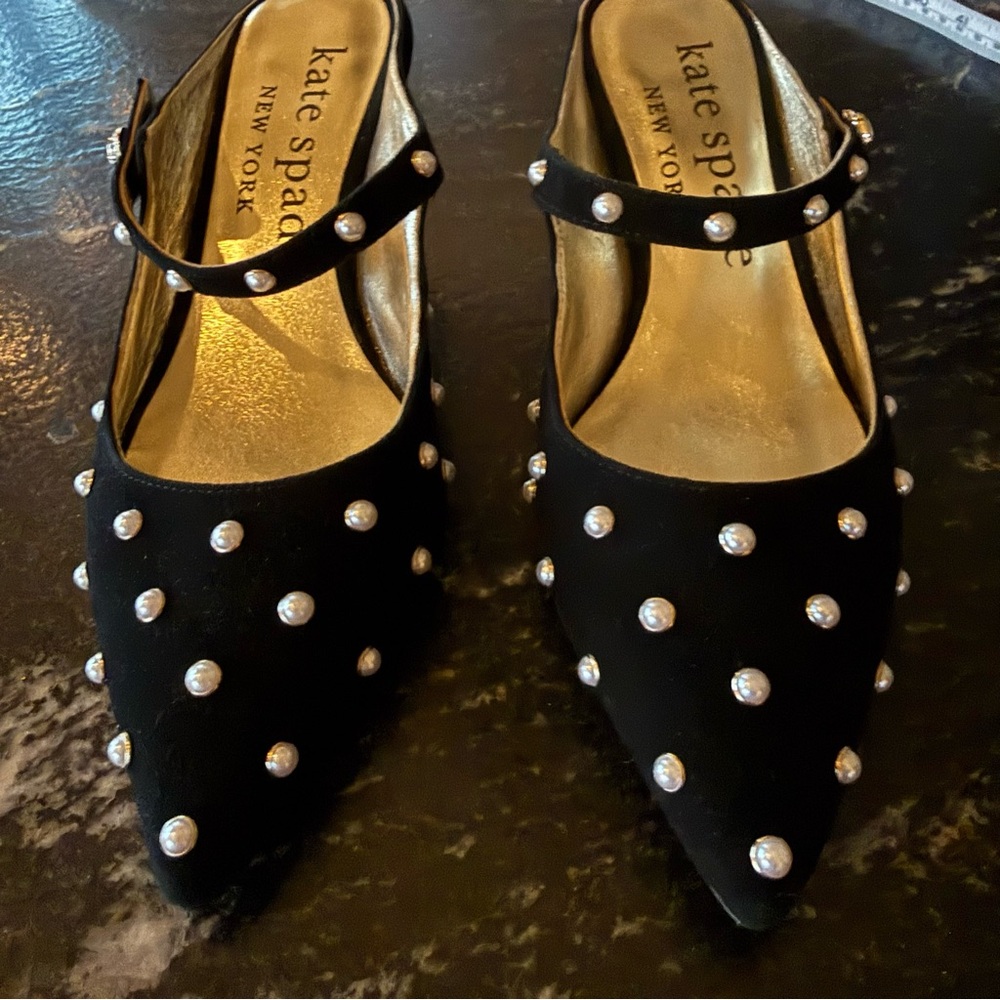 Kate Spade Marisol Faux Pearl Suede Mules Size 8 - Picture 9 of 9